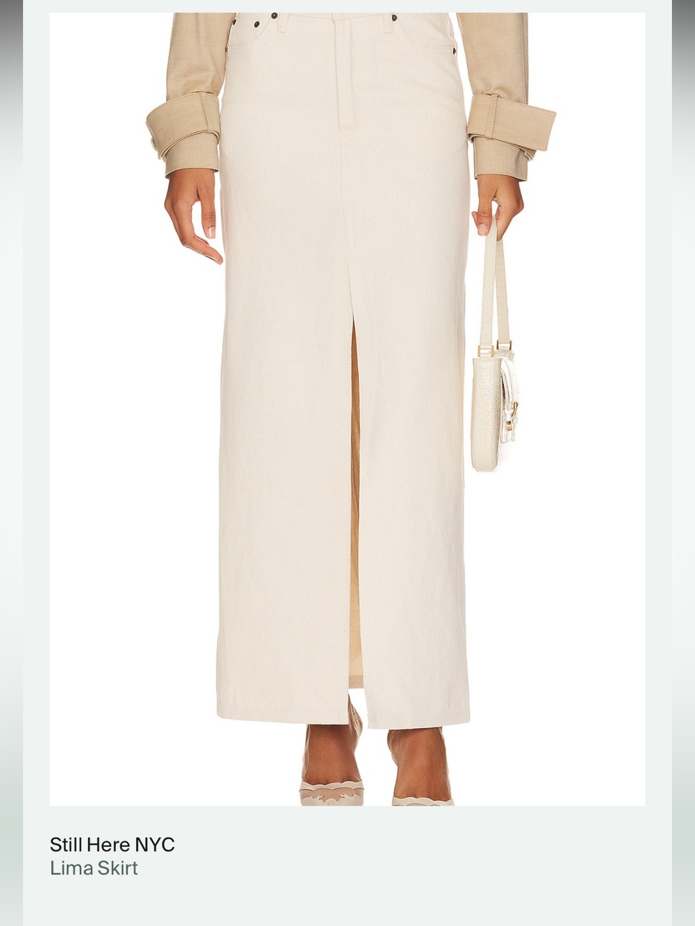 Still Here NYC Lima Midi Skirt in Cream